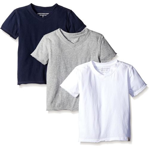 Burt's Bees Baby Boys’ Infant and Toddler 100% Organic Cotton Short Sleeve V Neck T-Shirts, Size 3 Months - 7 Years Old