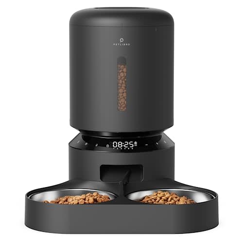 PETLIBRO Automatic Cat Feeder, Automatic Cat Food Dispenser with Freshness Preservation, Timed Cat Feeders with Low Food Sensor for Dry Food, Up to 6 Meals Per Day, Granary Pet Feeder for Cats/Dogs