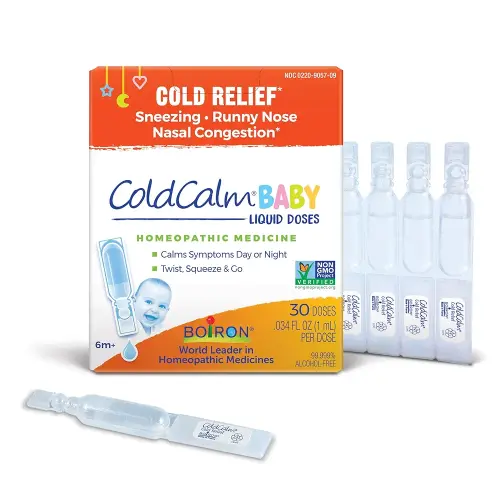 Boiron ColdCalm Baby Single-Use Drops for Relief from Cold Symptoms of Sneezing, Runny Nose, and Nasal Congestion - Sterile and Non-Drowsy Liquid Doses - 30 Count