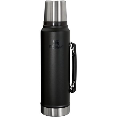 Stanley Classic Legendary Vacuum Bottle 20 oz | Wide Mouth with Leakproof Cup Lid | Keep Drinks Hot or Cold | Packable for Travel | Insulated Stainless Steel Thermal Bottle | BPA-Free | Black 2.0