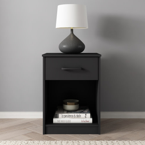 Mainstays Ardent Nightstand with 1 Drawer, Black