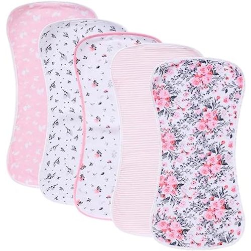 5 Pack Waterproof Baby Burp Cloths Extra Absorbent and Soft