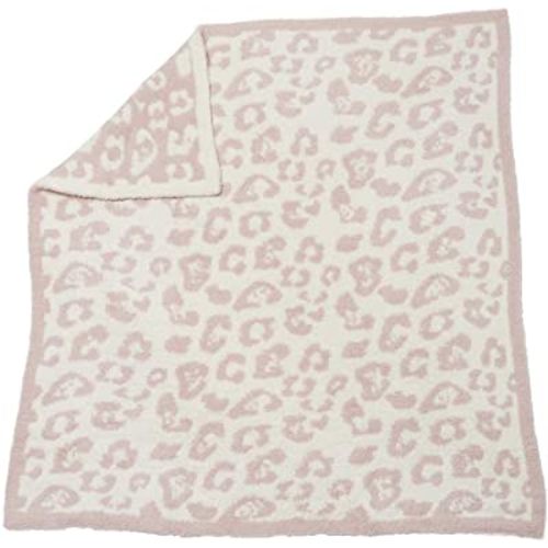 Barefoot Dreams CozyChic in The Wild Baby Blanket, Dusty Rose/Cream