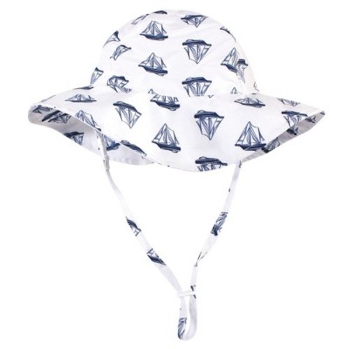 Hudson Baby Infant and Toddler Boy Sun Protection Hat, Blue Sailboat, 6-18 Months