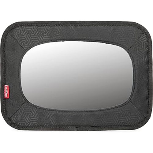 Nuby Backseat Baby Mirror with Fully Adjustable Straps, Shatter Resistant, Installs in Seconds, Black