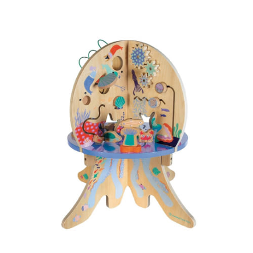 Amazon.com : Manhattan Toy Deep Sea Adventure Wooden Toddler Activity Center with Clacking Clams, Spinning Gears, Gliders and Bead Runs