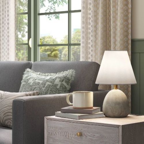 Faux Wood Mini Table Lamp White - Threshold™: Modern Lighting, Etl Listed, No Assembly Required