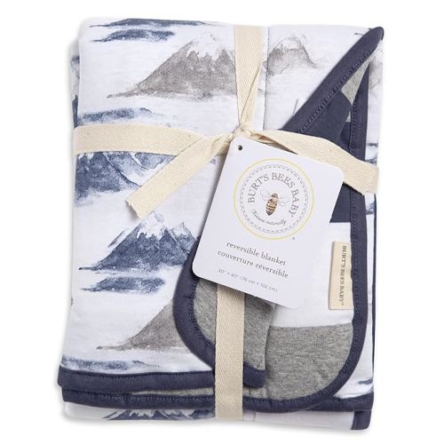 Burts Bees Baby Infant Reversible Blanket - Watercolor Mountains Print