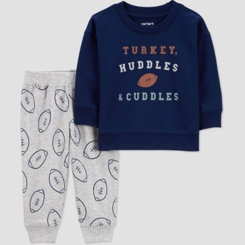 Carter's Just One You® Baby Boys' 2pc Football Top & Bottom Set - Cream/brown 6m