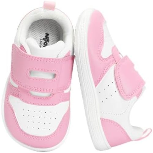 Toddler Shoes Boys Girls Wide Toe Box Barefoot Sneakers Zero Drop for Wide Feet High Instep Hook and Loop Lightweight Non Slip