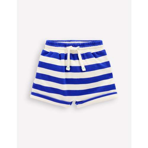 Boys Jersey Shorts-Bright Blue & Soft Ivory