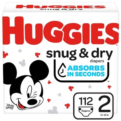 Huggies Snug & Dry Baby Disposable Diapers – (Select Size and Count)