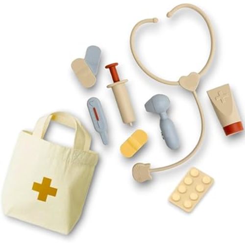 Pretend play doctor kit for toddlers 100% Safe Silicone -Doctor Kit for Kids - 10pcs- Silicone Doctor Play Set for Learning & Fun-Durable, Easy to Clean & Carry, Non-Toxic Doctor Kit for Little hands.