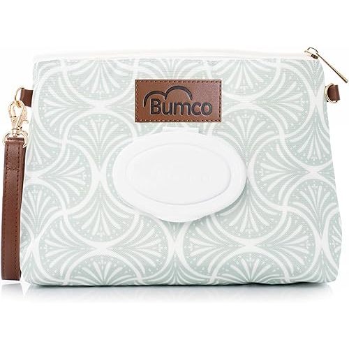 Bumco Diaper Clutch Bag - Portable Wipes Dispenser & Diaper Holder, Airtight Travel Baby Wipes Case, Wipe Dispenser Travel Baby Wipes Dispenser On the Go, Diaper Wristlet