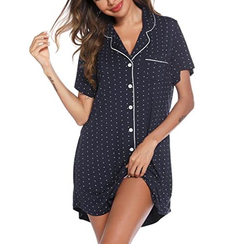 Leikar Maternity Nightgown For Women Nursing Pajamas Long Sleeve Sleepshirt