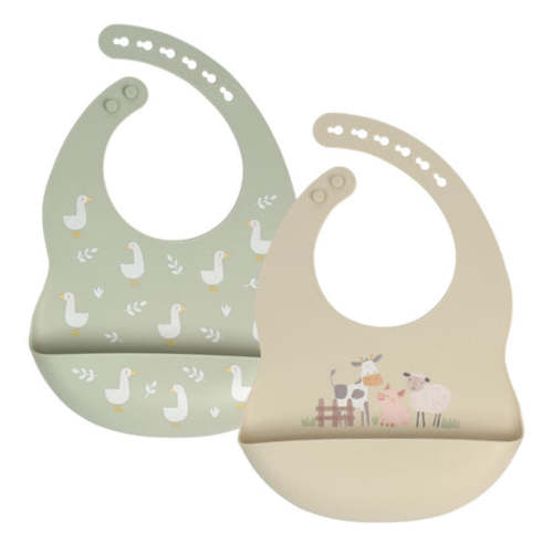 Silicone Baby Bib - 2 Pack