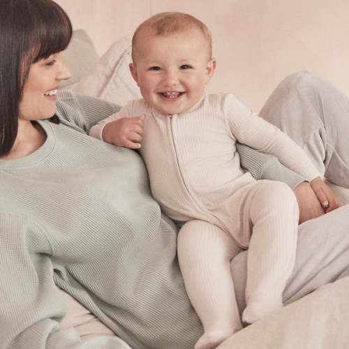 Ribbed Clever Zip Footed Baby Pajamas