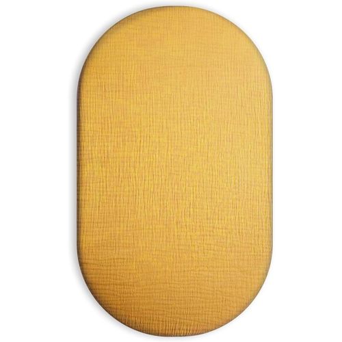 Bassinet Sheet for Baby Boy and Girl, Universal Fit for Rectangle, Oval, Hourglass Bassinet Mattress, Moses Basket Sheets (Mustard Yellow)