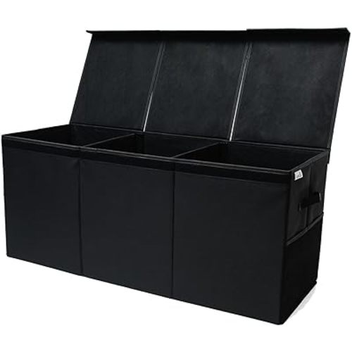 Extra Large Toy Storage Organizer with Lid - Sturdy, Collapsible Toy Chest Storage Box Design - Toys Bin with Dividers for Kids, Nursery, Bedroom, Playroom 37"x16"x14"