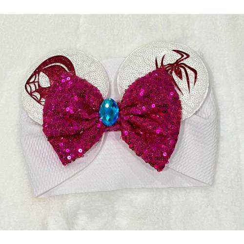 Gwen Ghost Spidey Minnie Baby Ears, Pink Spider Toddler Ears, Gwen Ghost Baby Ears