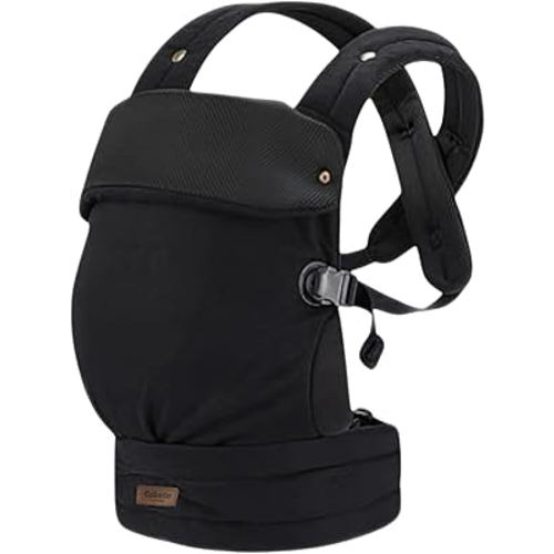Cub & Co Ergonomic Baby Carrier Newborn to Toddler – 4-in-1 Adjustable with Head Support, Breathable Fabric, Padded Waistband & Travel-Ready Foldable Design (Black)