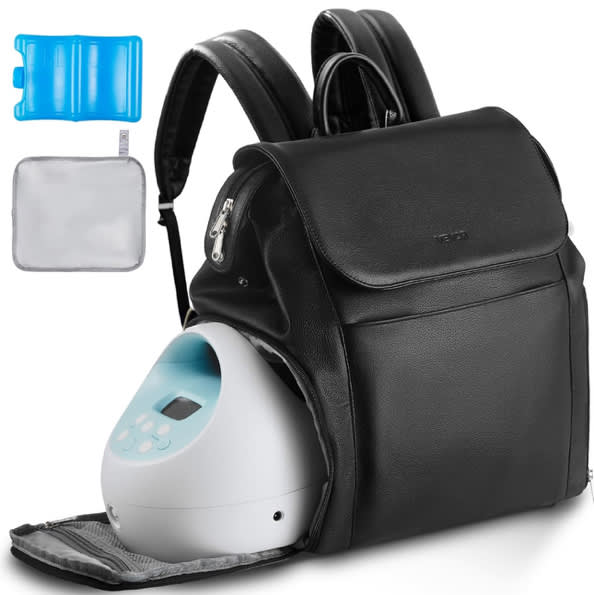 VEVOR Breast Pump Backpack, Breast Feeding Bag with Ice Pack, Compatible with Spectra S1 & S2, Portable Pump Carrying Case for Pump & Breastmilk Storage, Work, Travel, Daycare and Family Use, Black