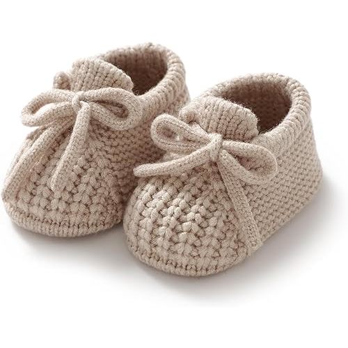 DovFanny Baby Booties Newborn Baby First Shoes Cozy Warm Knit Soft Booties for Toddler Infant Boy Girl