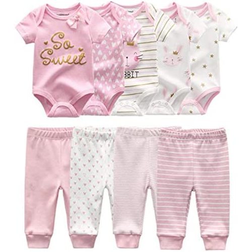 Kiddiezoom Unisex Newborn Baby Short-Sleeve Bodysuit Baby Layette Essentials Giftset Clothing Set