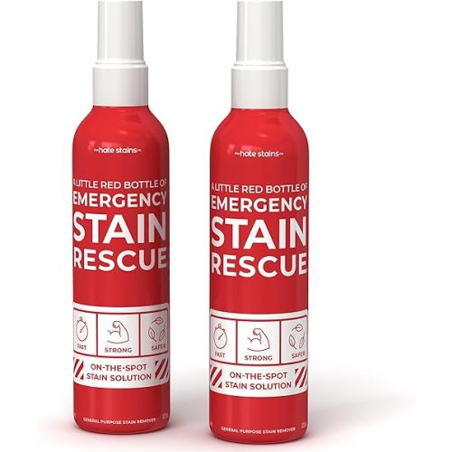 Emergency Stain Rescue Stain Remover Spray – 4oz Laundry Stain Remover for Clothes, Upholstery Fabric, Carpet - Works on Most Blood, Grass, Coffee, Mud, Grease & Oil