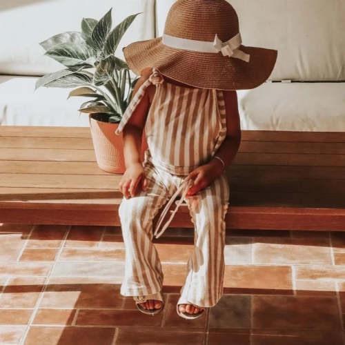 Hippie Vibes Jumpsuit in Beige Stripes | Reverie Threads