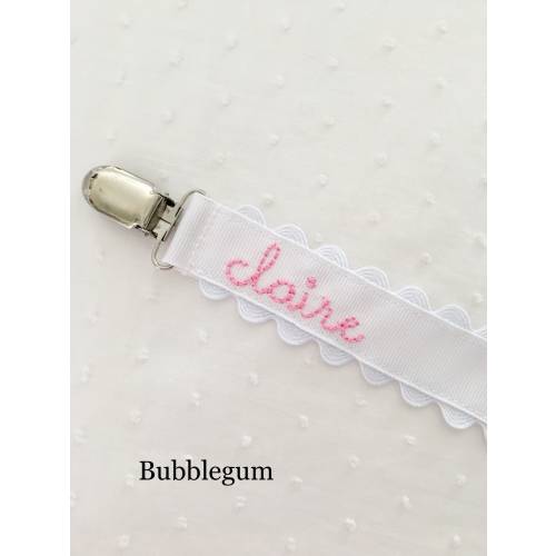 Monogrammed Pacifier Clip Holder Embroidered Name