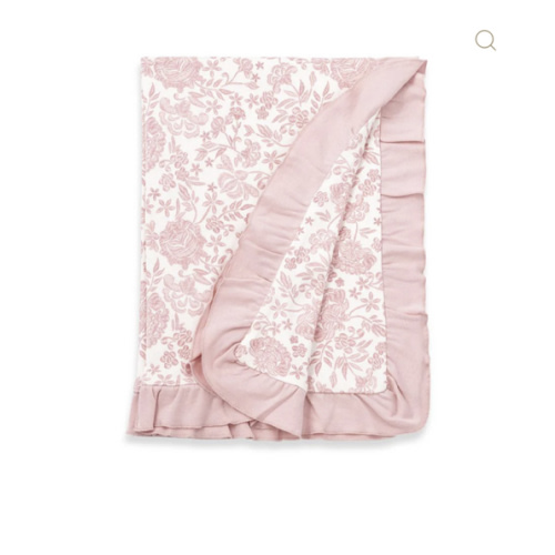 Baby Girl Stroller Blanket Pink Embroidery Floral