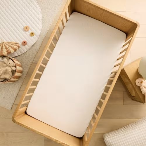 Adairs Kids - Organic Cotton Jersey Natural Marle Stripe Fitted Sheets Pack of 2 | Adairs