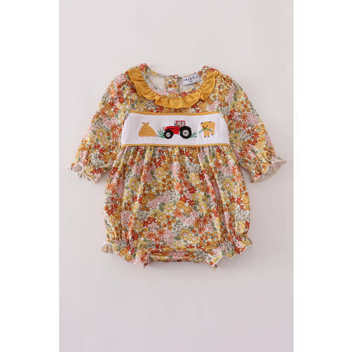 Highland cow embroidery ruffle bubble