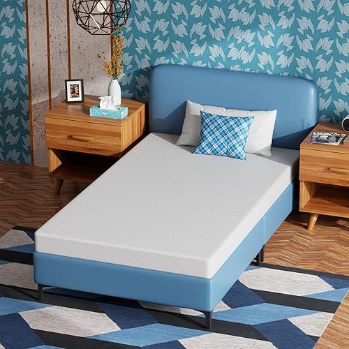 5 Inch Twin Size Medium Firm Gel Memory Foam Mattress with Cooling Gel, Removable Washable Cover, CertiPUR-US Certified, White