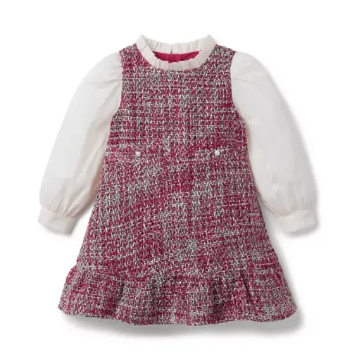 Girl Hibiscus Violet The Tweed Ruffle Dress by Janie and Jack