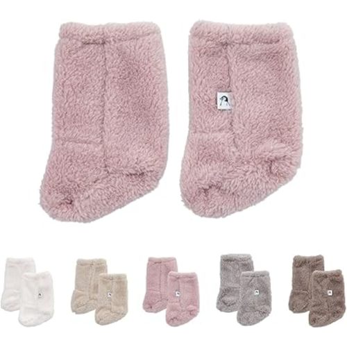 Konny Baby Fluffy Cozy Fleece Winter Booties for Infant (Pink)- Valentine's Day Gifts, Foot warmer for Newborn Babies