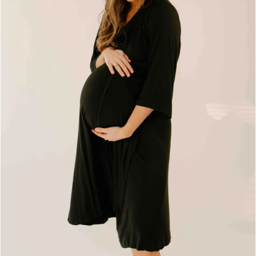 Lila Labor & Postpartum Gown in Black
