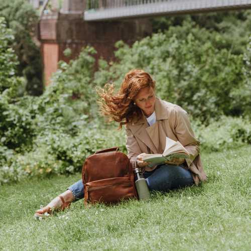 Leather Travel Backpack, Handmade Rucksack for Women, Brown Leather Daypack, Large Backpack, Stylish Work or Weekend Bag