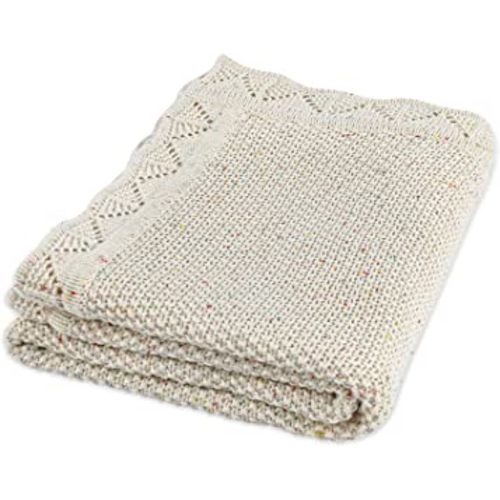 Pinuotu Baby Blanket, Baby Nursery & Stroller Blanket, Waffle Knit Blanket Swaddle Blanket Stroller Cover for Girls Boys,40x30 inch (Oatmeal Fleck)