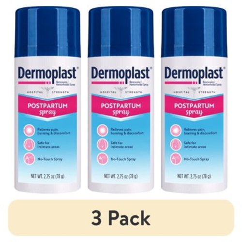 (3 pack) Dermoplast Postpartum Perianal Pain Relief Spray, Unscented, 2.75 oz