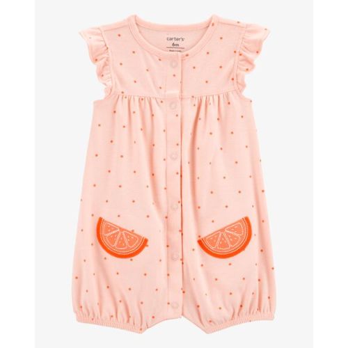Baby Cotton Short-Sleeve Romper - Orange - Carter's | Carter's