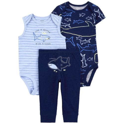 Baby 3-Piece Whale Little Character Set - 12M - Style,Blue