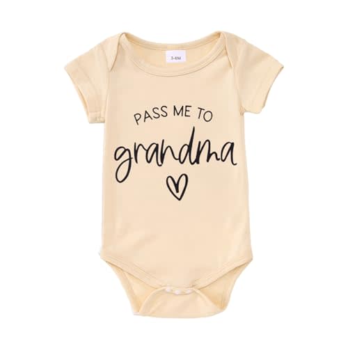 GLIGLITTR Please Pass Me to Grandma Bodysuit Infant Baby Girls Boys Unisex Onesie Funny Newborn Romper Clothes 0-18 Months