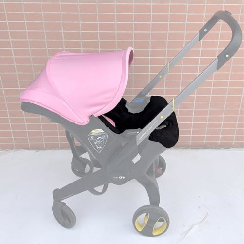 Replacement Canopy & Seat Cushion Set Compatible with Doona+ Car Seat Stroller - Sunshade Cover & Textile Fabric Accessories - Breathable, Machine Washable (Pink Black)
