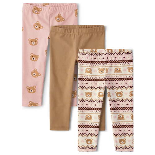 The Children's Place Toddler Girls Printed Leggings, 3-Pack, Sizes 12M-5T