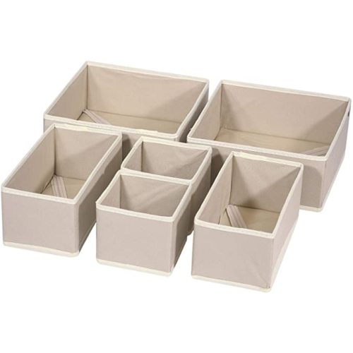 DIOMMELL 6 Pack Foldable Cloth Storage Box Closet Dresser Drawer Organizer Fabric Baskets Bins Containers Divider with Drawers for Clothes, Underwear, Bras, Socks, Lingerie, Clothing
