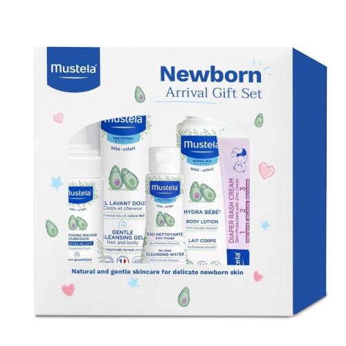 Mustela Newborn Arrival Baby Bath And Body Gift Set - 5ct