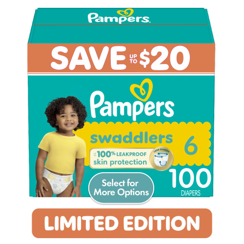 Pampers Swaddlers Baby Diapers Size 6, 100 Count (Select for More Options)