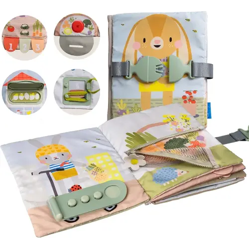 Taf Toys Montessori Toys for 1 2 3 Year Old Activity Book, Preschool Learning Activities for Toddlers. Busy Board Sensory & Fine Motor Skills, with 12 Sensory Toddler Activities for Boys & Girls